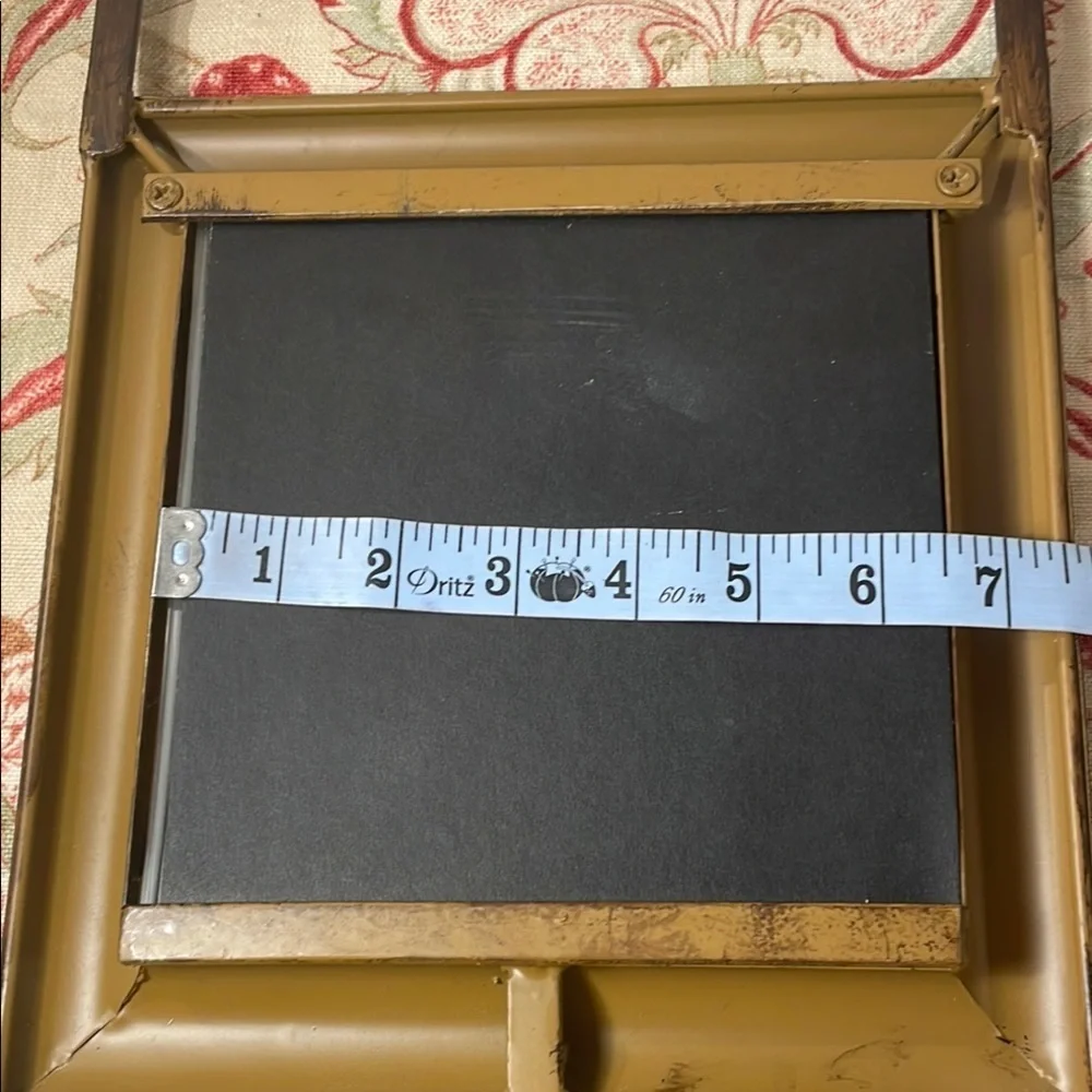 Source Unknown Brown Metal Geometric Set of Mirrors Over a Rod Wall Decor